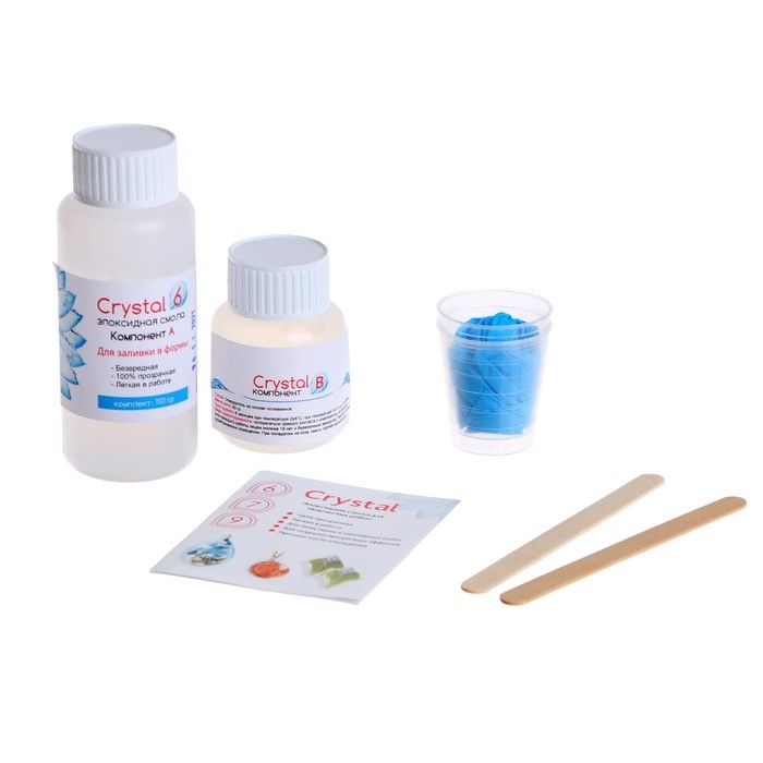 Эпоксидная смола Crystal 6: компоненты А, 120 г + В, 30 г + инструменты фото 1 &mdash; PalitraMastera