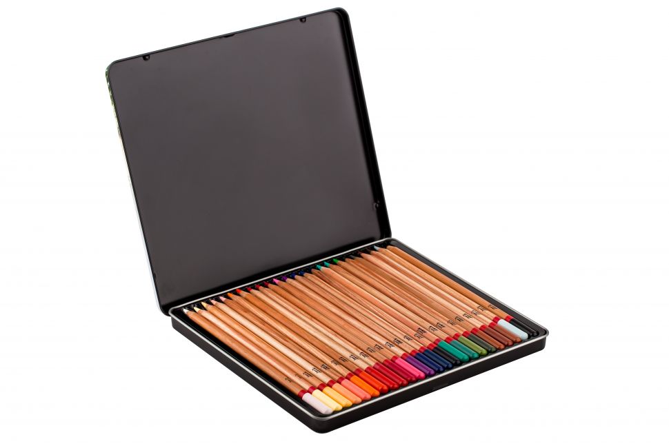 Мастер-Класс Набор профессиональных цветных карандашей, 24 цвета, в жестяной упаковке фото 1 — PalitraMastera