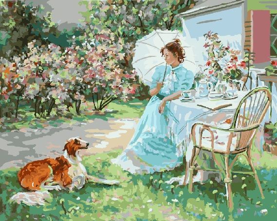 Картина по номерам GX 3078 Барышня в саду 40*50 фото 1 &mdash; PalitraMastera