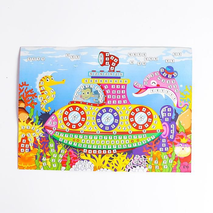 Мозаика стикерная «Подводная лодка» блестки, стразы — PalitraMastera