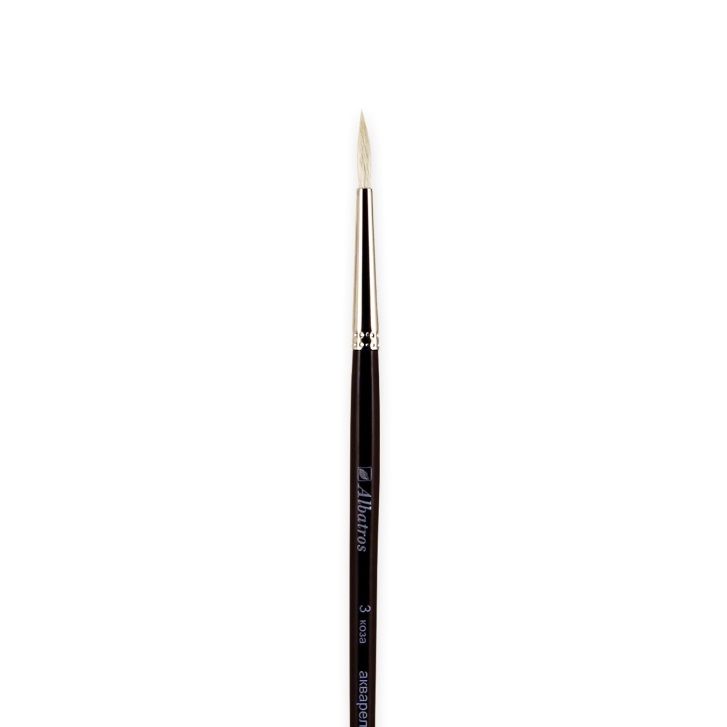 Серия "Художник"Кисть из волоса козы, кр. № 3 фото 1 — PalitraMastera