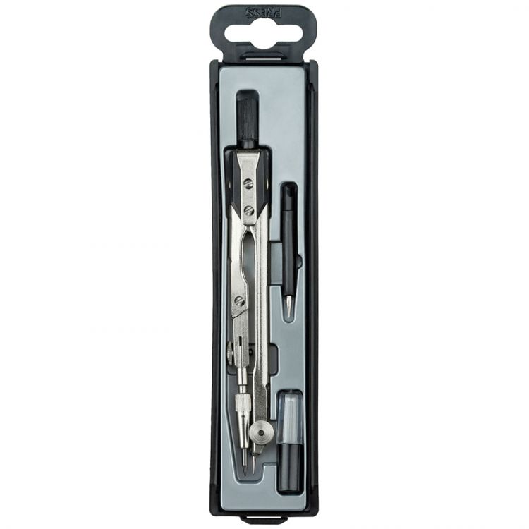 Набор чертежный ТЕХНИКА, 3 предмета (НЧ-4-Ш-03), для студентов, футляр с европодвесом ,ГЛОБУС — PalitraMastera