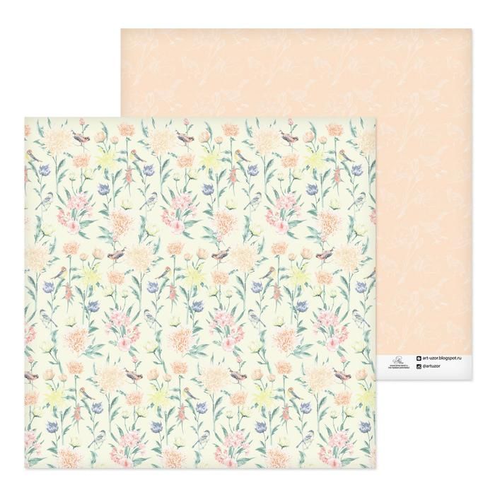 Бумага для скрапбукинга «Поющие птички», 30.5 ? 30.5 см, 180 г/м — PalitraMastera