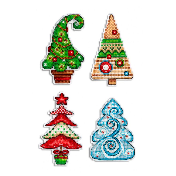 Р-316 Набор для вышивания на пластиковой канве МП Студия 'Новогодние красавицы. Магниты' 9*6см — PalitraMastera