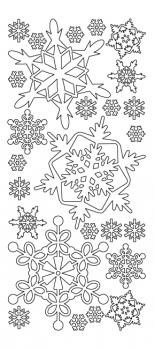 Контурные наклейки "Ледяные снежинки", лист 10x24,5 см, цвет белый фото 1 &mdash; PalitraMastera
