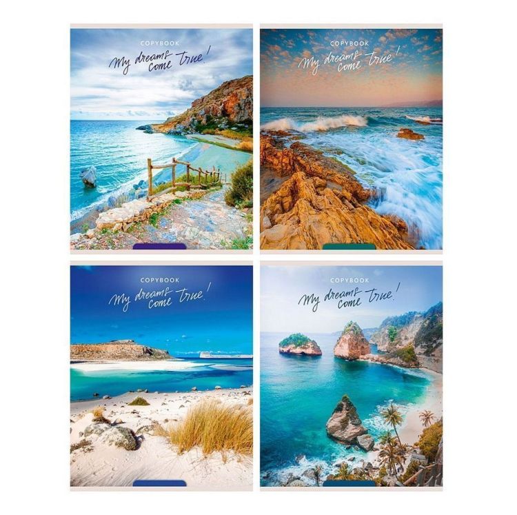 Тетрадь 96 л. А5 кл. скреп. офс. Проф-пресс ПРИБРЕЖНЫЕ ВИДЫ мел. карт. &mdash; PalitraMastera