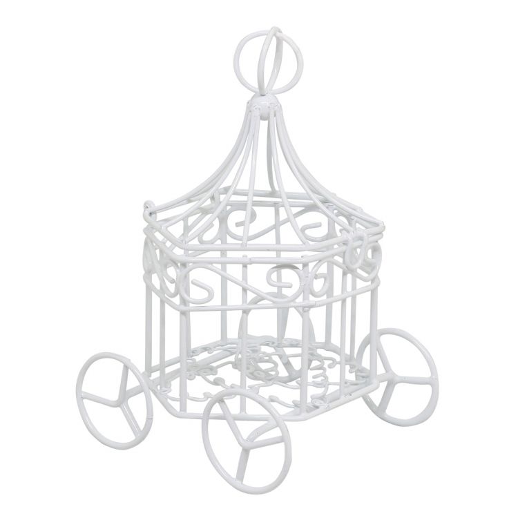 KB3312 Миниатюра Металлическая карета, белая 7,5*7*12см Астра — PalitraMastera