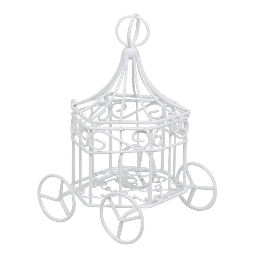 KB3312 Миниатюра Металлическая карета, белая 7,5*7*12см Астра фото 1 — PalitraMastera