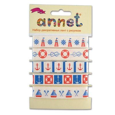 "Annet" Набор декоративных лент 16 мм LRS 1 x 5 цв 013 "Морские сюжеты" фото 1 — PalitraMastera