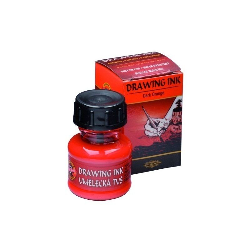 KOH-I-NOOR 141753 Тушь художественная, 20 г, оранжевая темная--- фото 1 — PalitraMastera