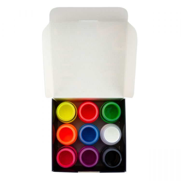 Декола набор неонового акрила по ткани картон 9 шт х20 мл — PalitraMastera