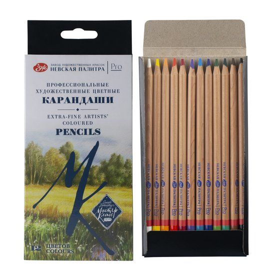 Набор профессиональных цветных карандашей &quot;Мастер-Класс&quot;, 12 цветов, в картонной коробке — PalitraMastera