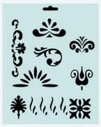 Трафарет пласт, модель9, 22,5х20,5см, цветок, лист--- — PalitraMastera