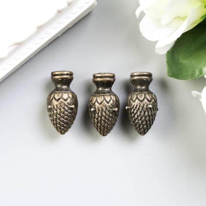 Ручка для шкатулки металл "Шишечка" бронза набор 3 шт 883 1,2х2,4 см 3531291 фото 1 &mdash; PalitraMastera