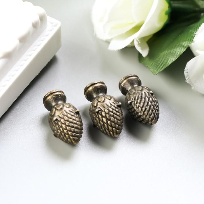 Ручка для шкатулки металл "Шишечка" бронза набор 3 шт 883 1,2х2,4 см 3531291 &mdash; PalitraMastera
