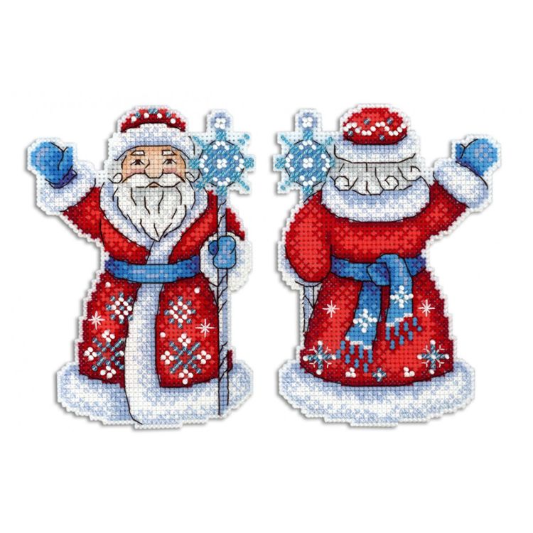 Р-312 Набор для вышивания на пластиковой канве МП Студия 'Дедушка Мороз' 13*10см — PalitraMastera