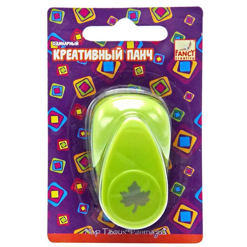 Панч креативный КЛЕН , одинарный, d=10мм, блистер с европодвесом фото 1 &mdash; PalitraMastera