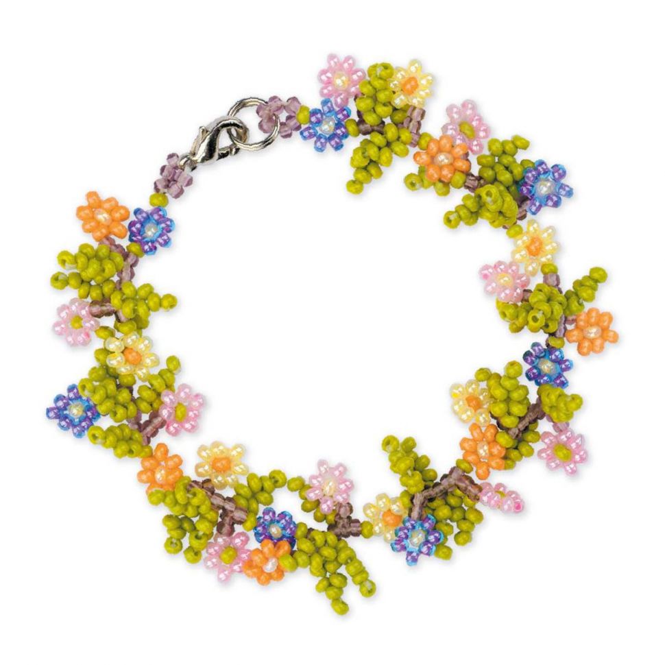 В215 Набор для бисероплетения Риолис Браслет 'Полянка' 17см фото 1 — PalitraMastera