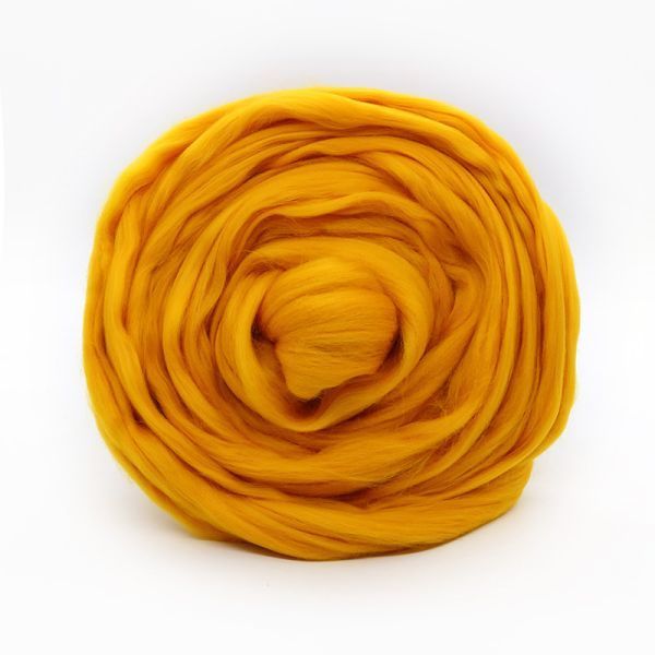 Тонкая  шерсть 100%  желток 112, 100 гр мериносовая для валяния фото 1 &mdash; PalitraMastera