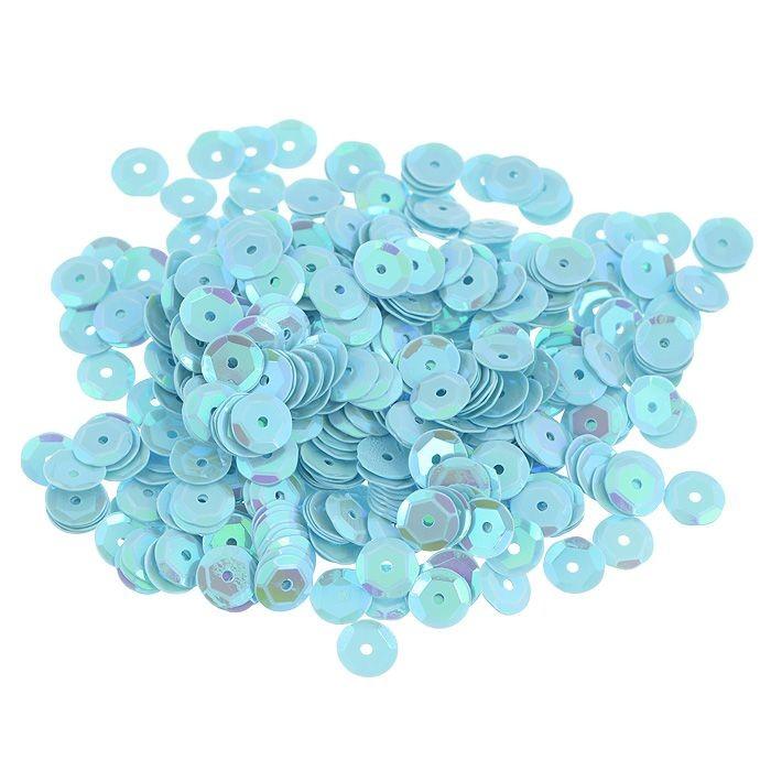 Пайетки граненые 6мм, &quot; Астра&quot; 10г (17 св.-бирюзовый) — PalitraMastera