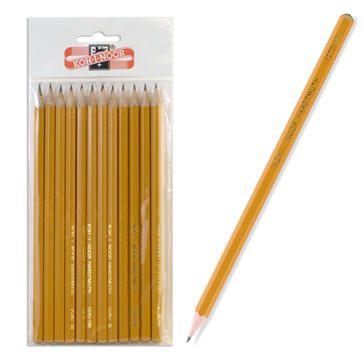 Карандаши ч/гр KOH-I-NOOR набор  12шт., (3H-3B) 1570 и 1500 все без коричневого кончика — PalitraMastera