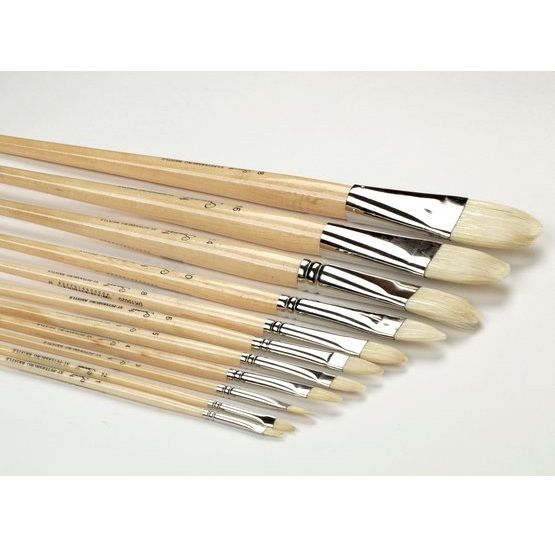 Сонет Кисть щетина овальная, длинная ручка покрытая лаком №14 (30 мм) фото 1 — PalitraMastera