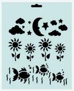 Трафарет пласт, модель5, 22,5х20,5см, рыбы, подсол--- &mdash; PalitraMastera