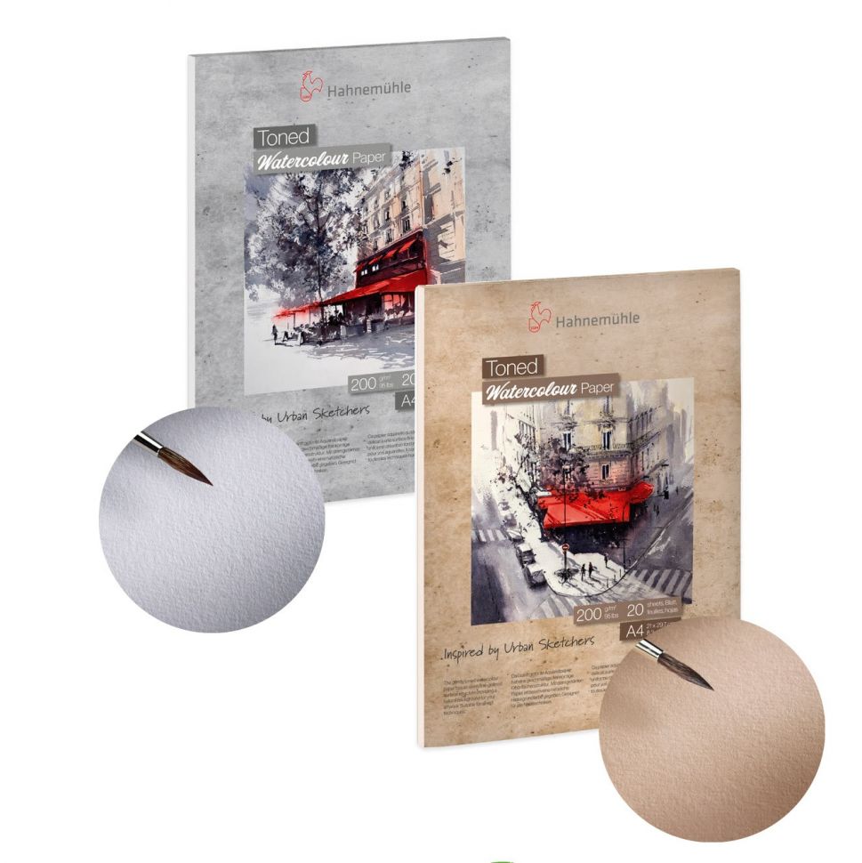 Альбом-склейка для акварели Hahnemuhle Toned, 200 г/м2, А5, 20 л, целлюлоза 100%, мелкое зерно, бежевый фото 1 — PalitraMastera