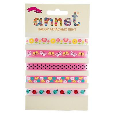 "Annet" Набор атласных лент LPS 1 x 5 цв 007 яр.розовый фото 1 — PalitraMastera