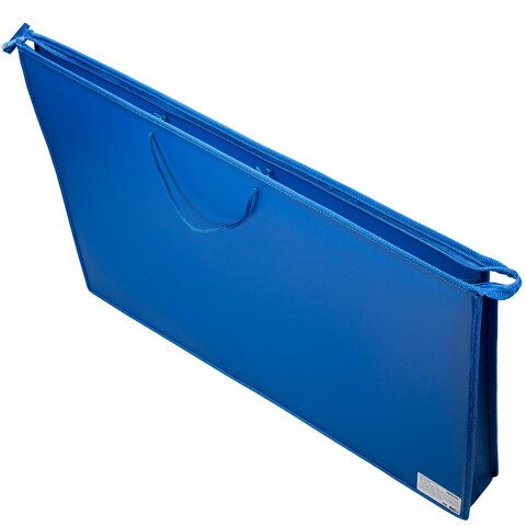 Папка А2 с ручками пластик молния сверху 640*470 мм ПМ-А2-35 Синяя  (Оникс, Пчелка, Пифагор) — PalitraMastera