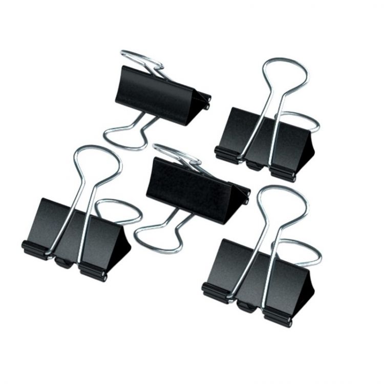 Зажим для бумаг 19мм, 1шт., черный — PalitraMastera