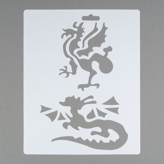 Трафарет плас, модель25, 22,5х20,5см, драконы--- фото 1 &mdash; PalitraMastera