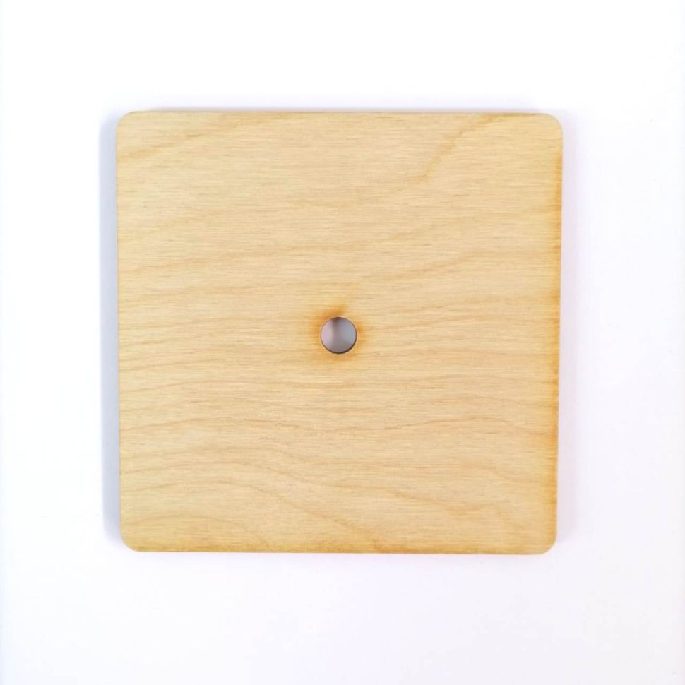 Заготовка для часов "Квадрат", 100мм с фаской 5мм, фанера 4мм фото 1 — PalitraMastera