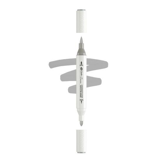 Маркер акриловый двусторонний &quot;Сонет&quot;, перо кисть/пуля, серая дымка — PalitraMastera