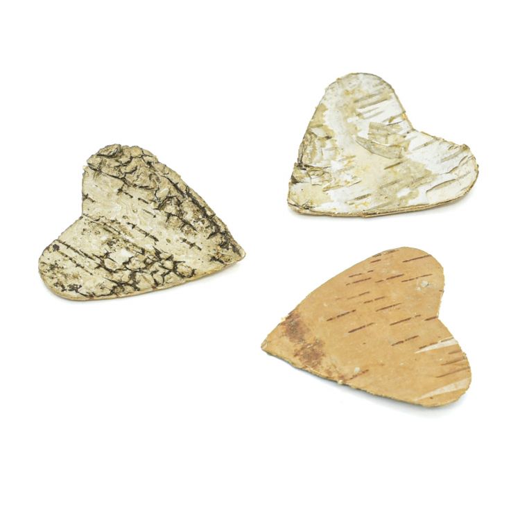 YW025 Декоративные элементы из коры дерева 'Сердце', 5см, 10шт/уп (отбеленный) — PalitraMastera