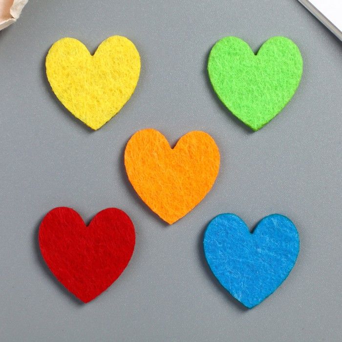 Декор для творчества &quot;Цветные сердечки&quot;, набор 35 шт. — PalitraMastera