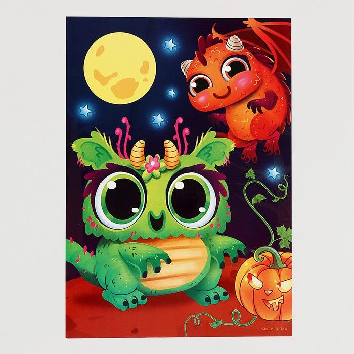 Аппликация стразами «Монстрики», 14,8 х 21 см — PalitraMastera