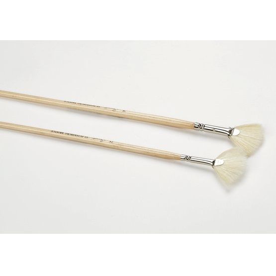 Сонет Кисть щетина веерная, длинная ручка покрытая лаком №2 (4мм) — PalitraMastera