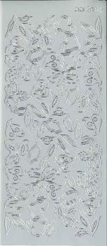 Контурные наклейки "Листики", лист 10x24,5 см, цвет серебристый фото 1 &mdash; PalitraMastera