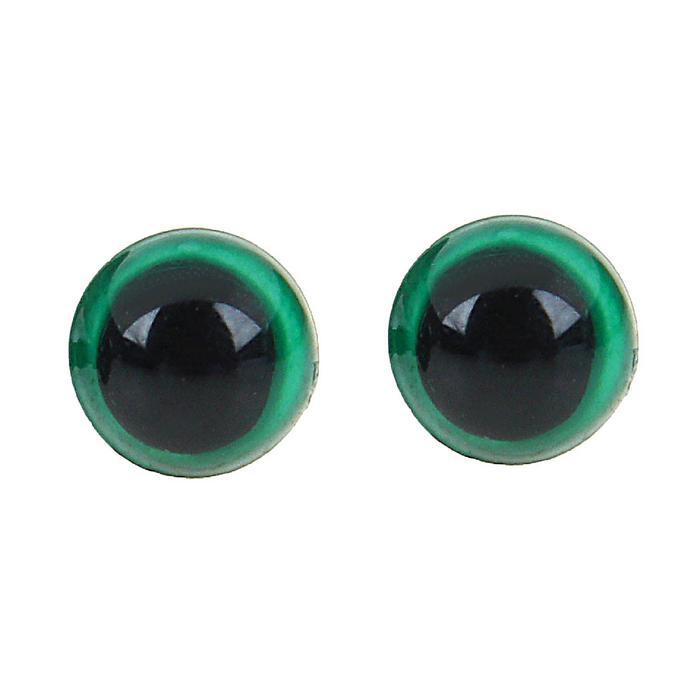 Глаза винтовые с заглушками, полупрозрачные, набор 4 шт, цвет зеленый, 0,8*0,8 см  1553 &mdash; PalitraMastera