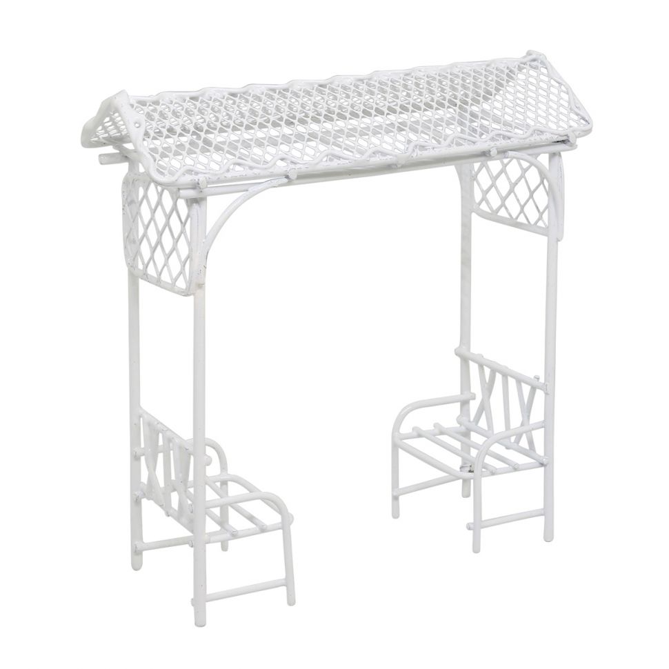 KB2798 Миниатюра Металлическая беседка, белая 10*4*10,5см Астра фото 1 — PalitraMastera