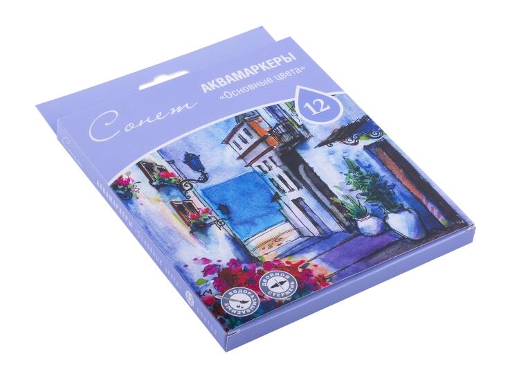 Сонет Набор аквамаркеров &quot;Основные цвета&quot;, 12 цветов — PalitraMastera