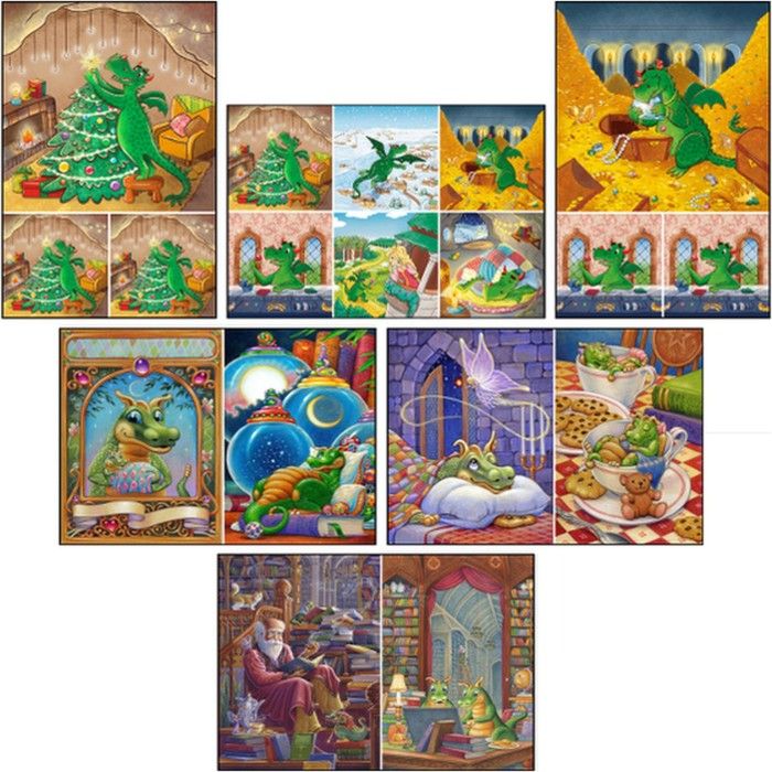 Декупажная карта 1шт. из набора «Дракончики» А4, 45 г/м2 9895937 — PalitraMastera