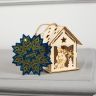 Ёлочная игрушка «Домик с Дедом Морозом и ёлкой», от батареек, свечение тёплое белое фото 4 &mdash; PalitraMastera