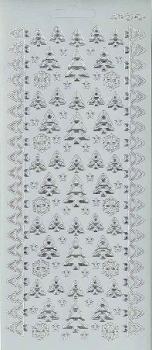 Контурные наклейки "Маленькие елочки", лист 10x24,5 см, цвет серебристый фото 1 &mdash; PalitraMastera