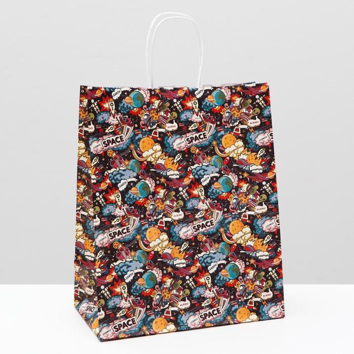 Пакет крафт «Космос», 22*12*27 см — PalitraMastera