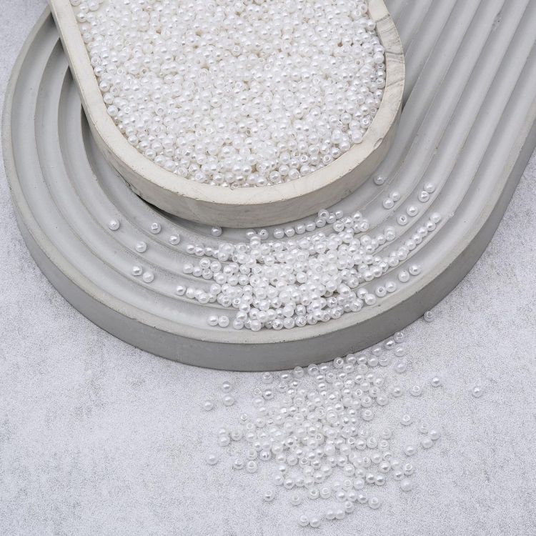 Бусины пластиковые, 'жемчуг', цветные, круглые, 3мм, 20гр, Astra&amp;Craft (001 NL белый) &mdash; PalitraMastera