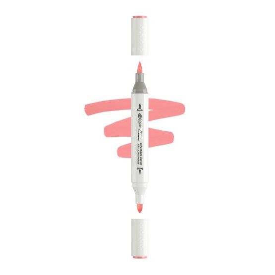 Маркер акриловый двусторонний "Сонет", перо кисть/пуля, розовый тёмный фото 1 — PalitraMastera