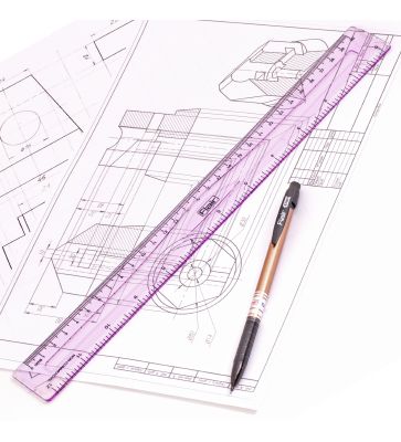 Линейка 30 см FLAIR, прозрачный пластик, европодвес — PalitraMastera