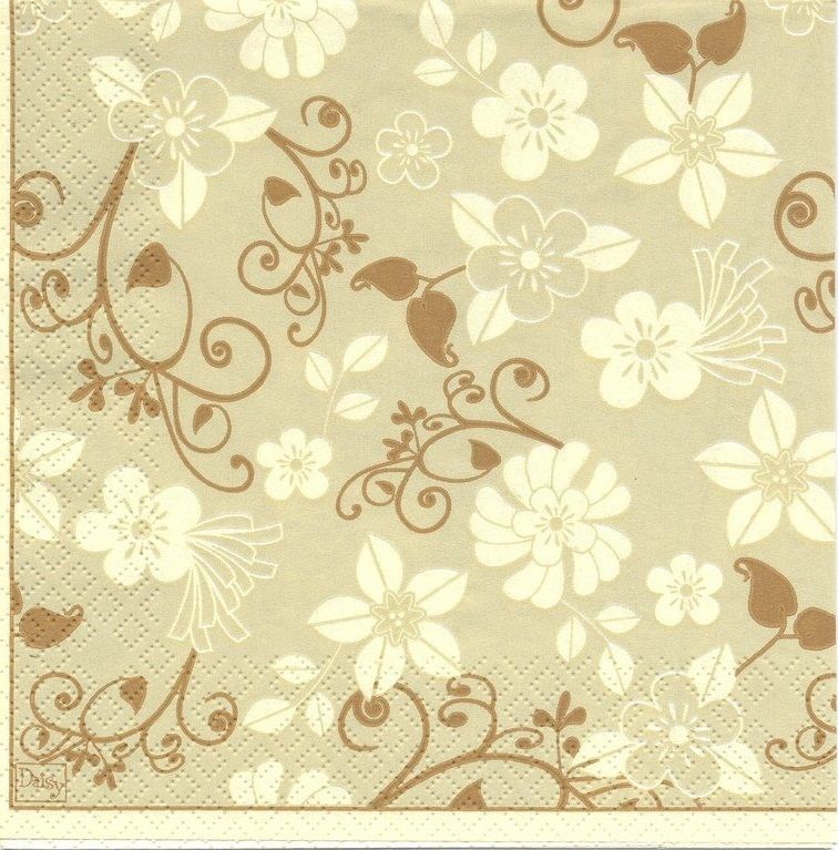 Салфетка для декупажа - 33 x 33 cm Цветы стилизованные. фото 1 &mdash; PalitraMastera